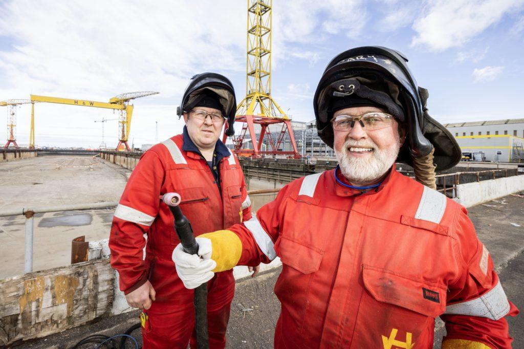 Welders Stephen Campbell (left) and Gary Davison (right).