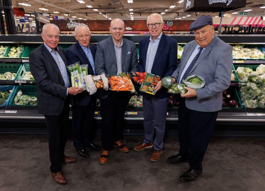 (L-R) Roy Little (Founder and Managing Director, Roy Lyttle Produce), Lewis Cunningham (Managing Director, Wilson's Country), Nigel Doherty (Buying Manager, Produce - Tesco), Gerald Miller (Managing Director, Milgro Onions), and Thomas Gilpin (Founder, Gilfresh Produce). 