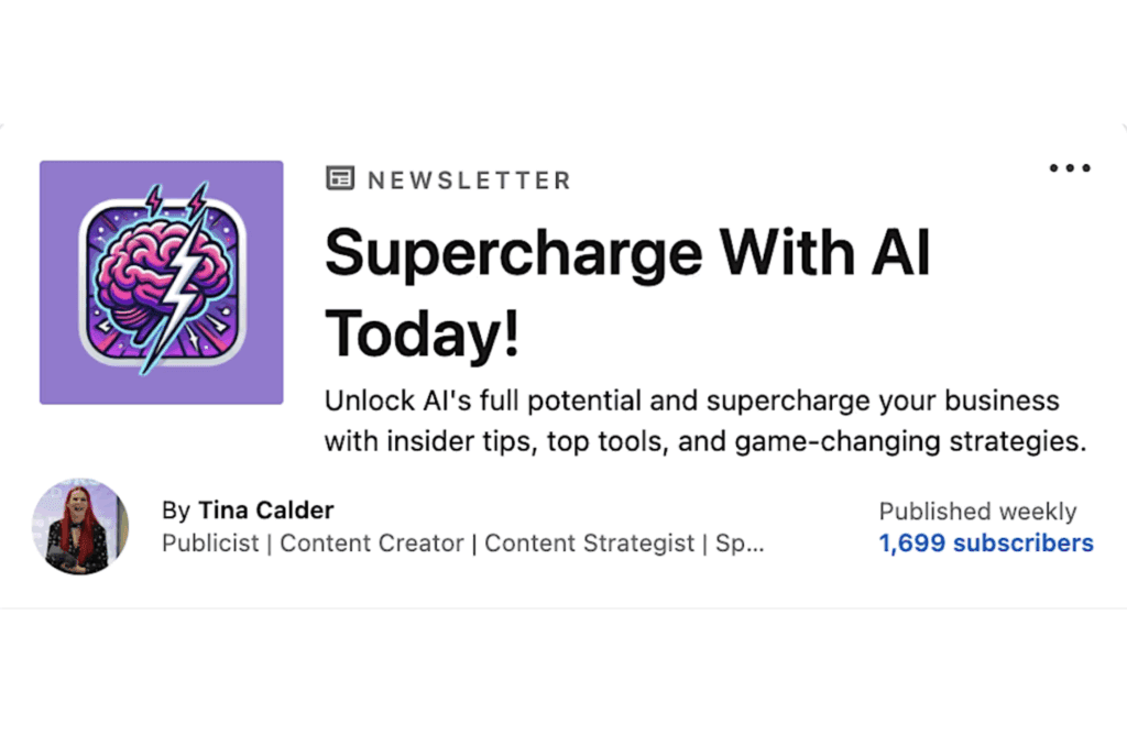 Tina calder linkedin newsletter