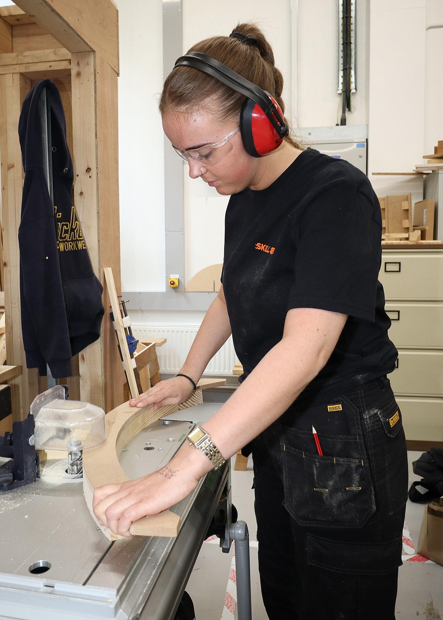Pic 6 - Northern Regional College student Alliemarie Conway who achieved 2nd place in Joinery at the 2025 Skillbuild NI Regional Competition