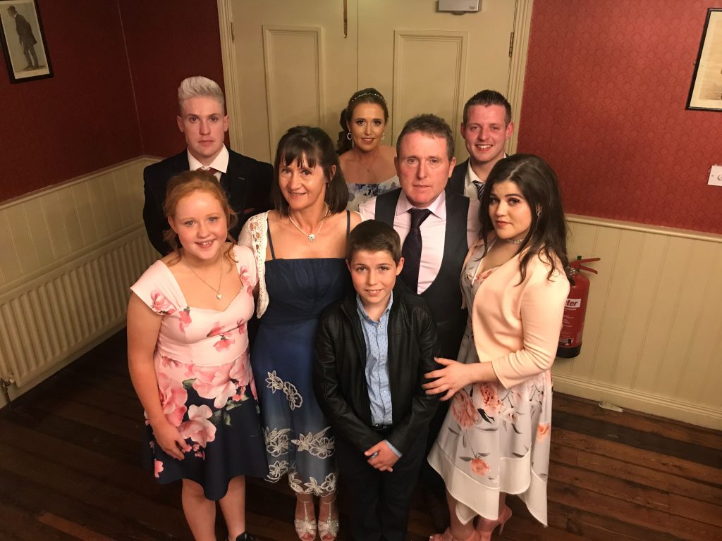 Eóin Lynch with his parents and 5 younger brothers and sisters.