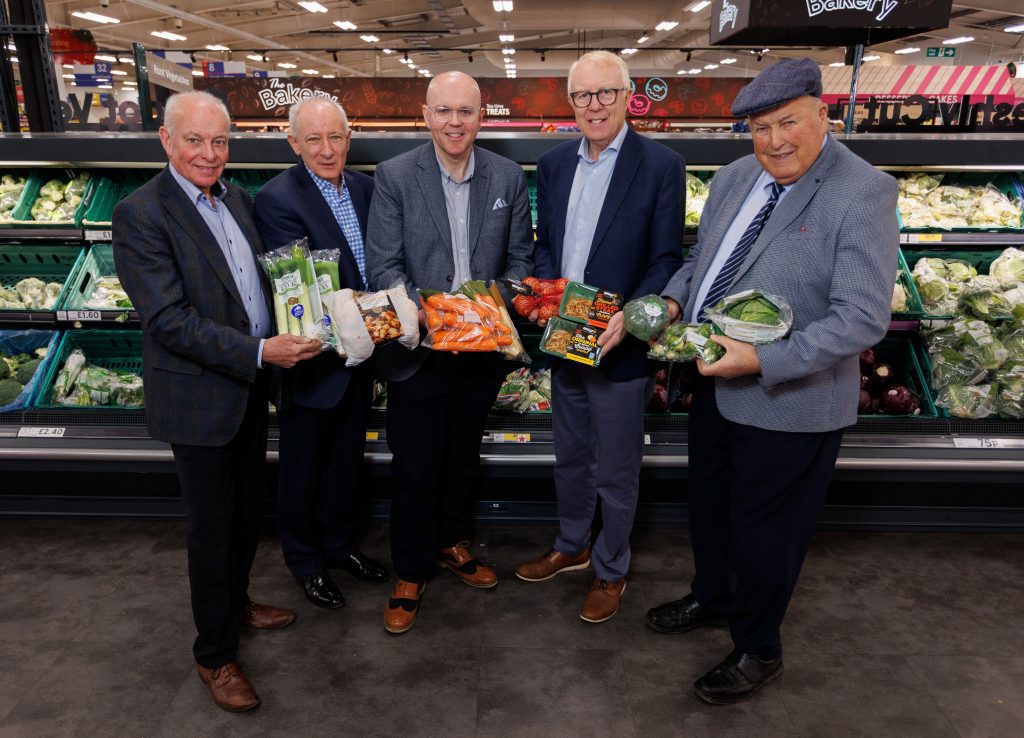 (L-R) Roy Little (Founder and Managing Director, Roy Lyttle Produce), Lewis Cunningham (Managing Director, Wilson's Country), Nigel Doherty (Buying Manager, Produce - Tesco), Gerald Miller (Managing Director, Milgro Onions), and Thomas Gilpin (Founder, Gilfresh Produce).