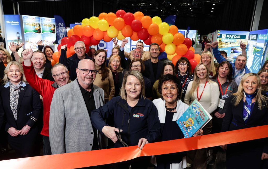 OPENING DOORS TO A WORLD OF HOLIDAYS: Maria Hourican (centre) and Maureen Ledwith from Business Exhibitions Ltd (BizEx) cut the ribbon to officially open the 33rd annual Holiday World Show Belfast in the ICC Belfast at the Waterfront Hall today (Friday), alongside Jonathan Adair from event sponsor Bookit by NI Travel News and a selection of exhibitors at the show. Thousands are expected at the three-day event which runs from 10.00am to 5pm on Friday January 9 through until Sunday January 11, showcasing a huge choice of holiday options at home and abroad, featuring international tourist boards, destinations, airlines, ferry companies, hotels and B&amp;Bs, visitor attractions, travel agencies and service providers. For more information and all the latest event updates, visit https://holidayworldshowni.com/.
